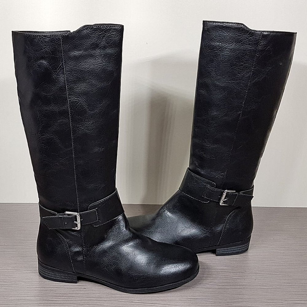 Tucker + Tate Marina Buckle Strap Boot Black, Childrens Size 3 & 5